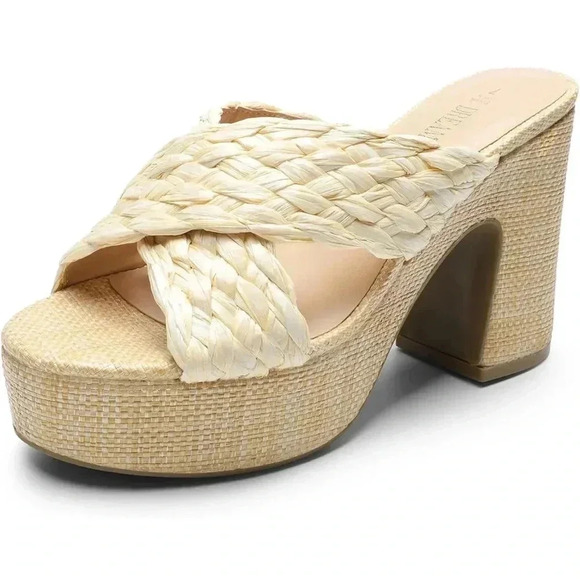 Dream Pairs Shoes - DREAM PAIRS Women's Platform Heels Open Toe Slip on Heels for Women High Chunky